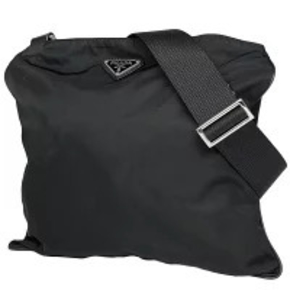 Prada Plate Shoulder Bag Crossbody Nero Black